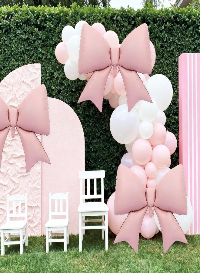 Sdfvsdg 4Pcs Giant Pink Bow Balloons 38Inch Huge Bow Foil Balloons Elegant Bows Decorations Supplies for Birthday Party Engagement Weddings Baby Showers - Image 5